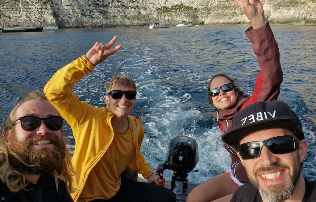 Dinghy ride mit viel Motivation.