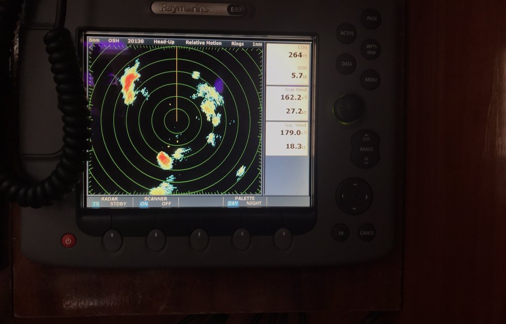 Gewitterzellen beobachten auf dem Radar.