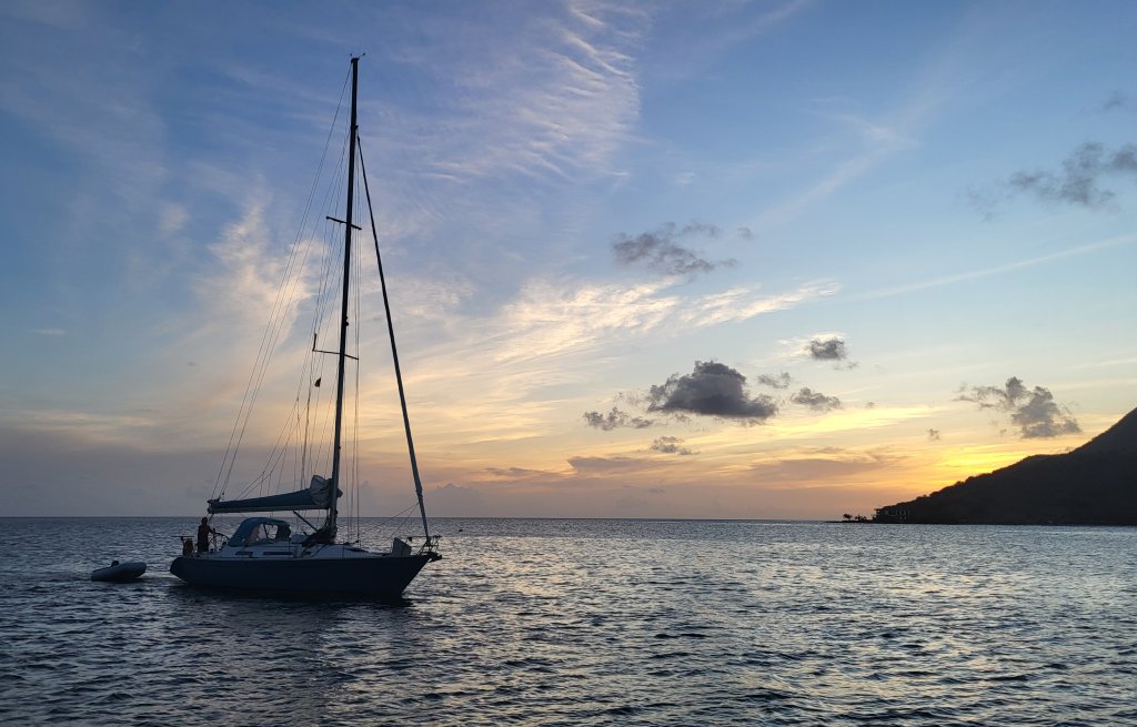Die Oleron ist im Anmarsch in Union Island.