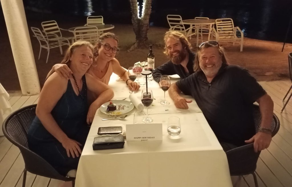 Dinner mit Geburtstagskind Judy und Tinu.