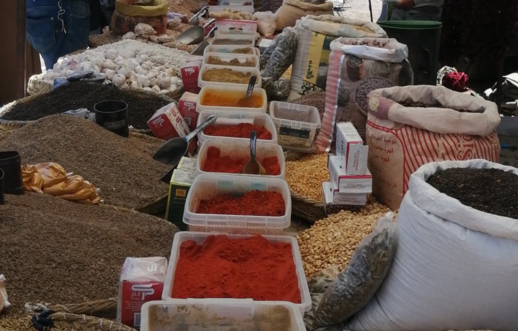 Visiting the local market.