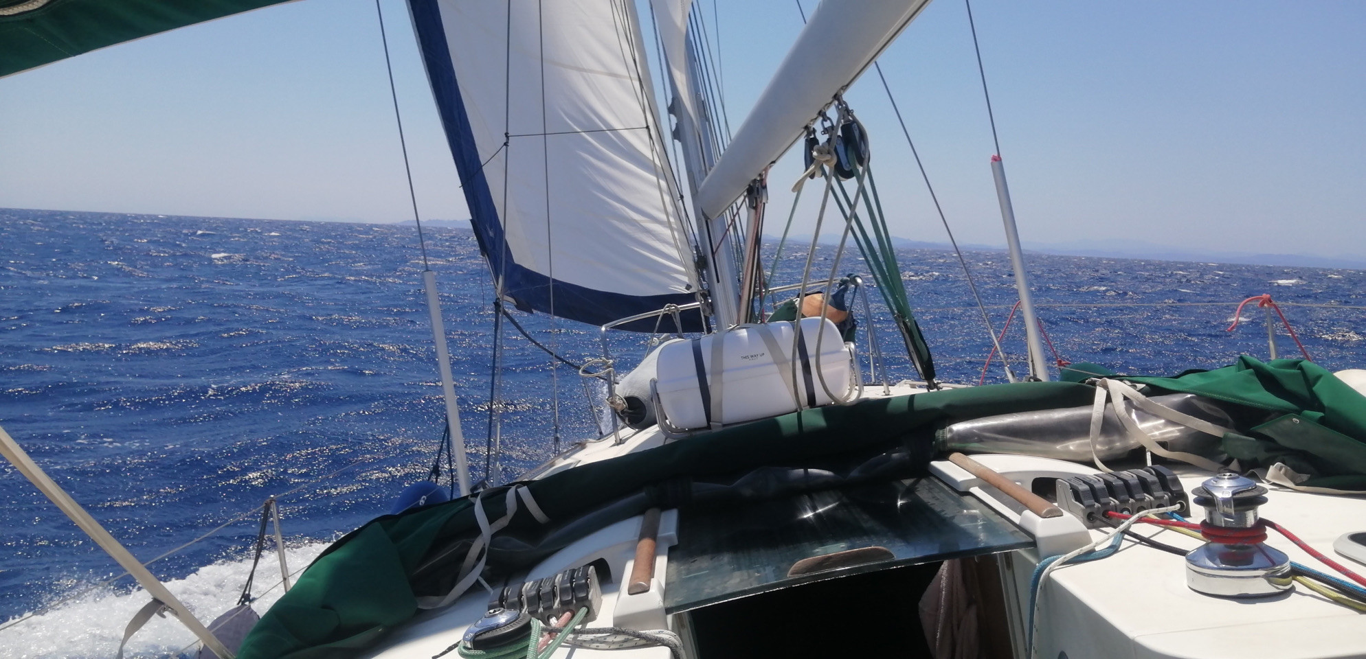 Going back to Sardinia with a head wind.