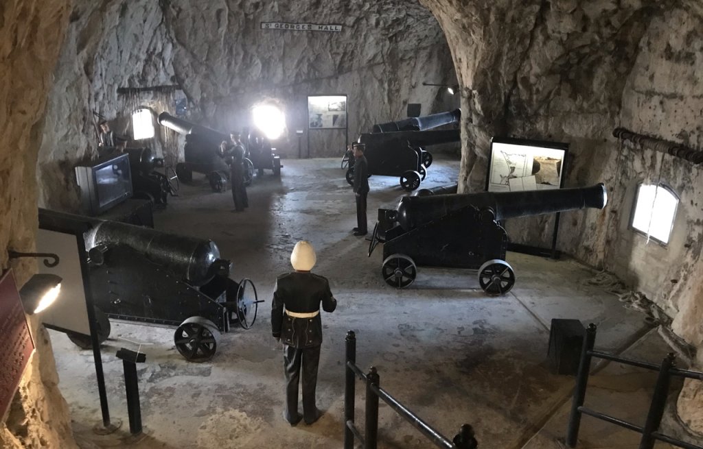 The tunnels inside of the rock of Gibraltar.
