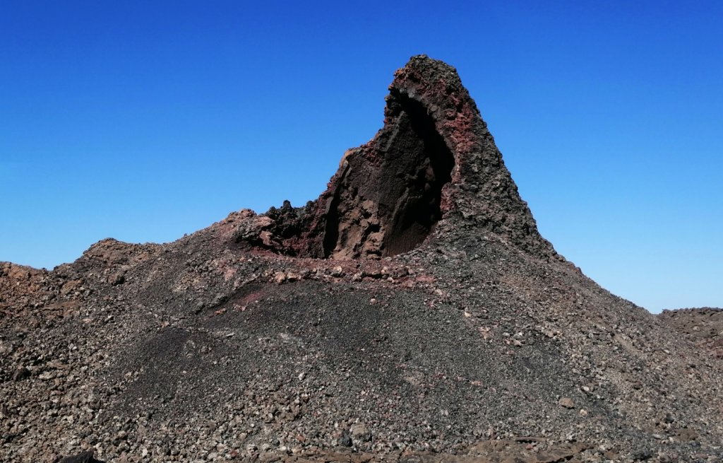 Moonlike lava formations.