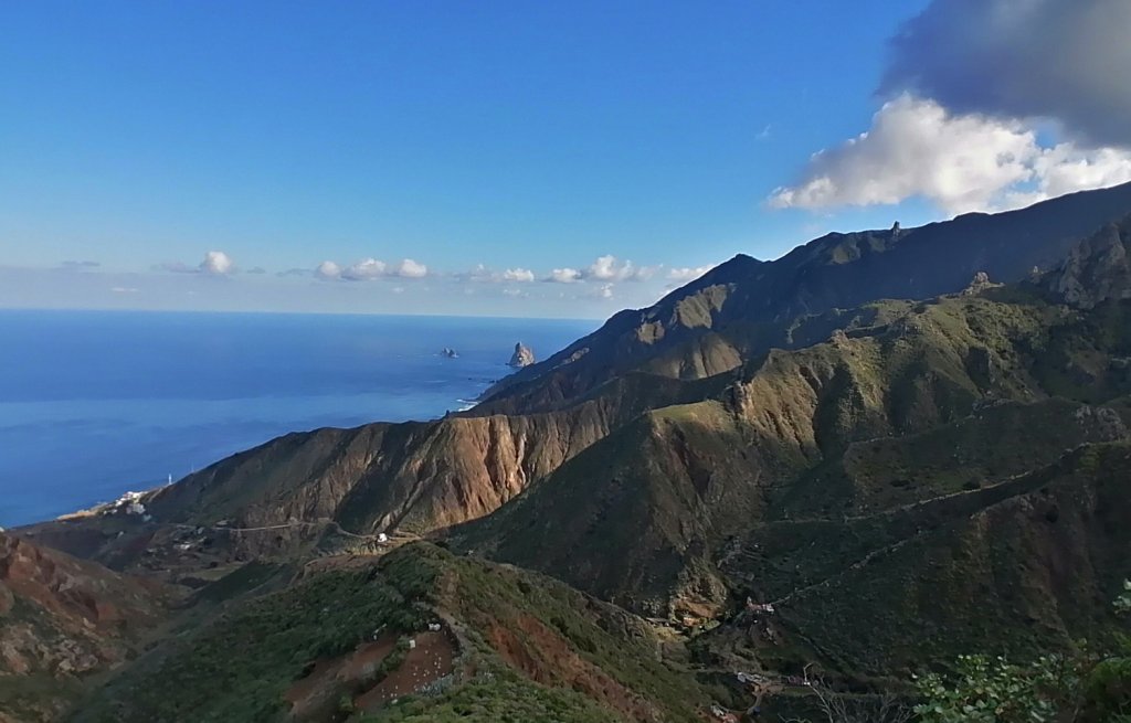 Green mountains in the north of the island.