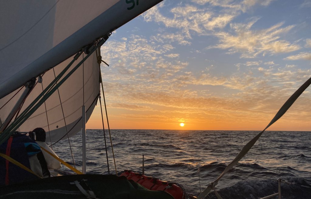 Following the sun into the first night.