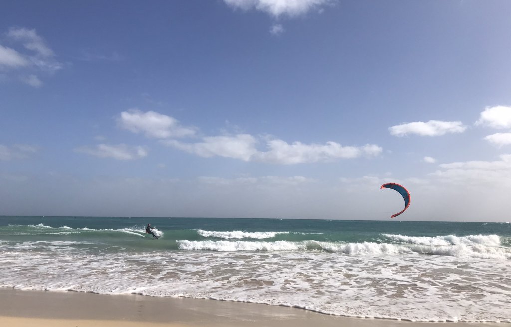 Thierry surfing the waves.