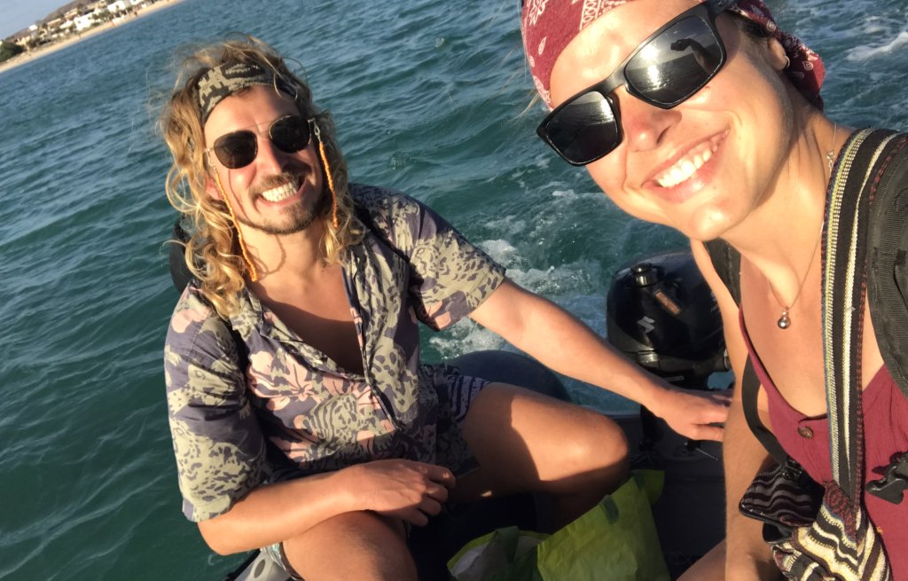 Dinghy ride with Mr. Wulf.