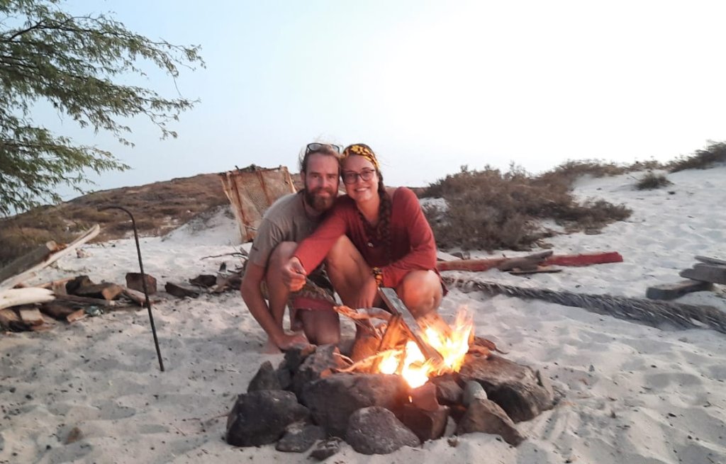 Christmas with a bonfire.