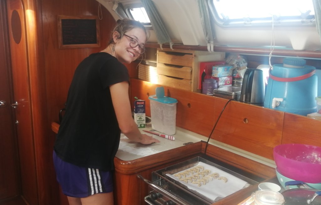 Mogli makig christmas cookies.