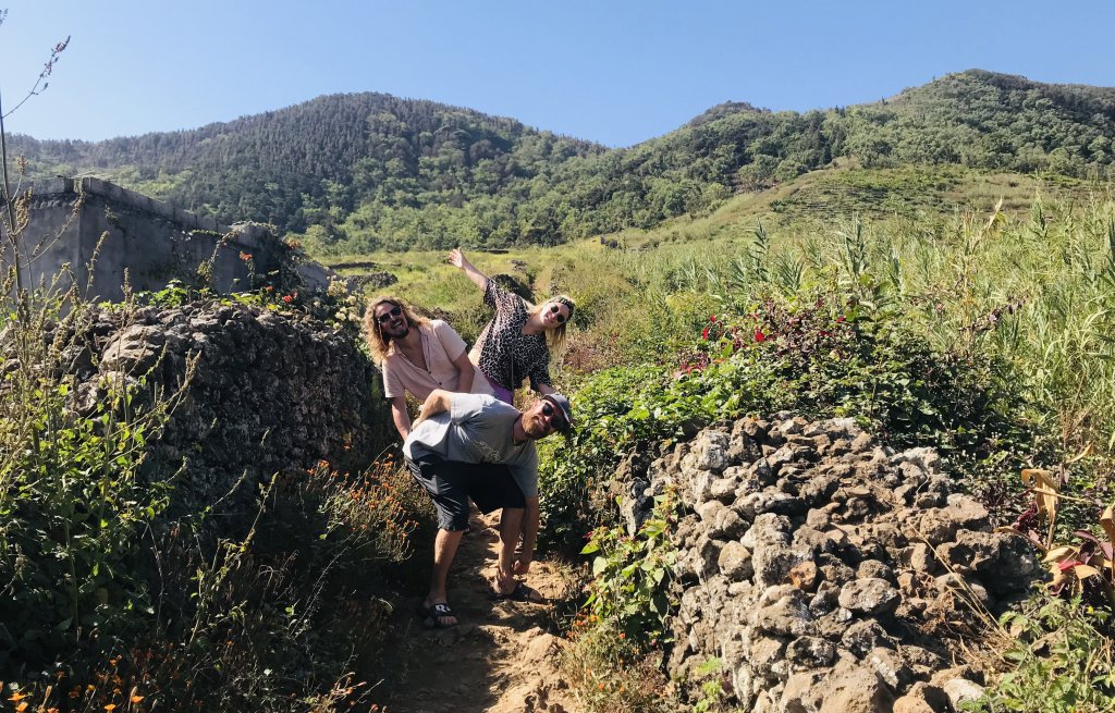 Walking through the gardens of Monte Grodo.