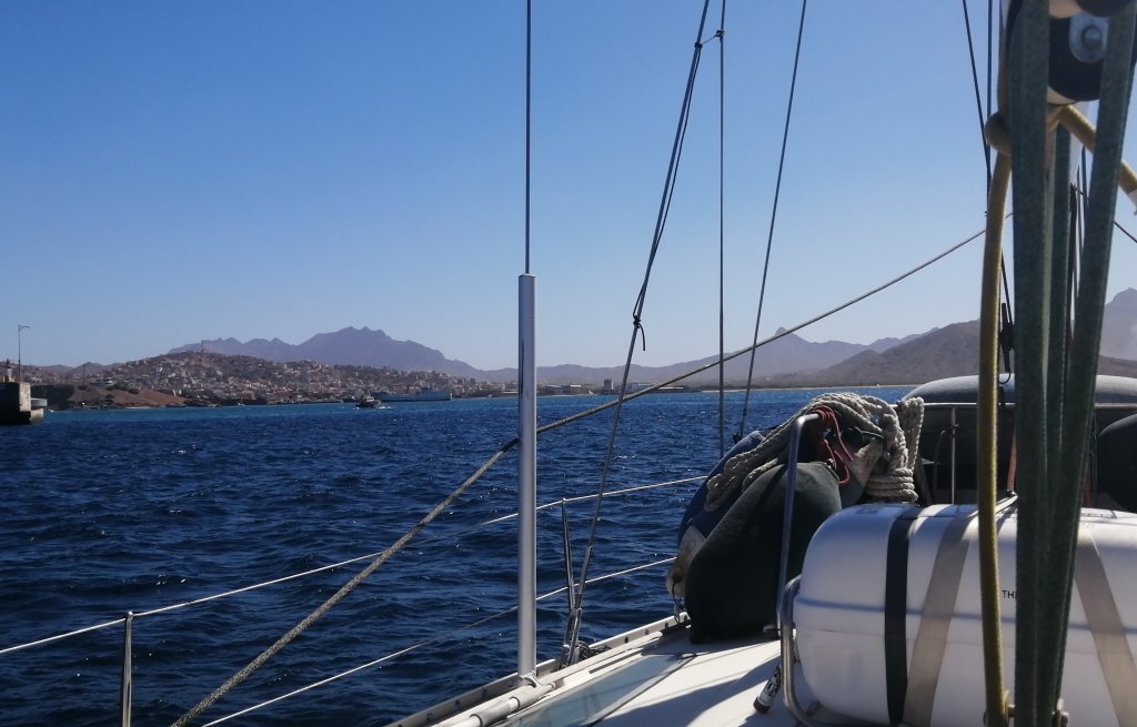 Approaching Mindelo.