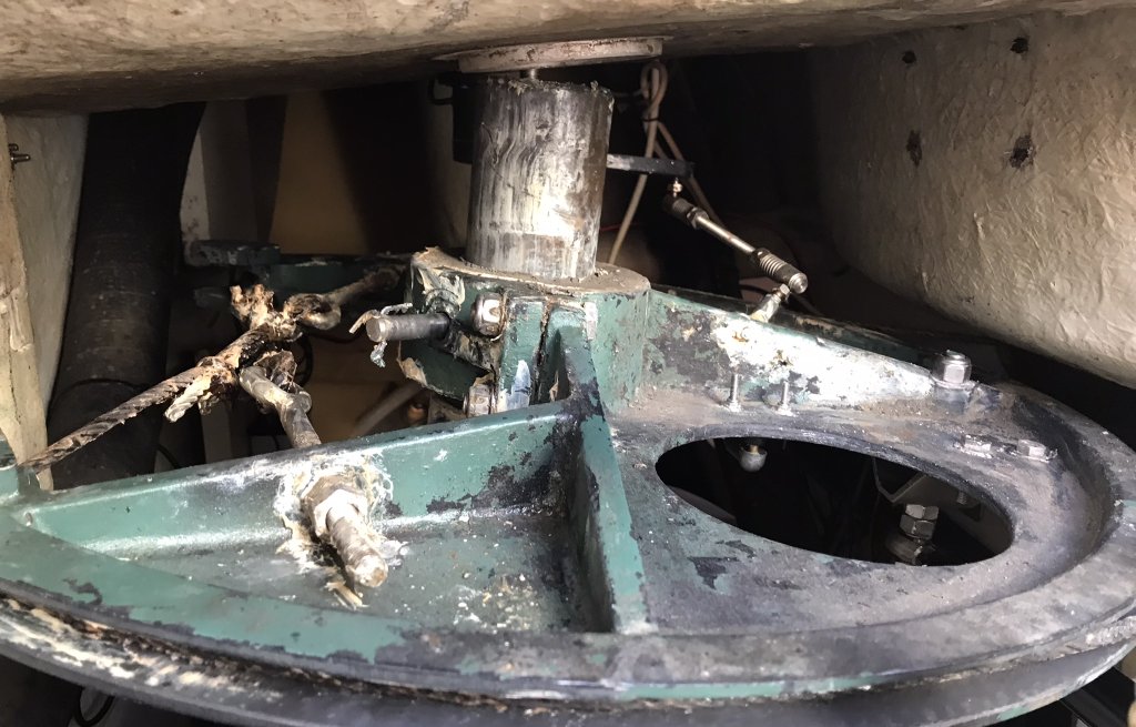 Trying to find the source of the noise near the rudder.