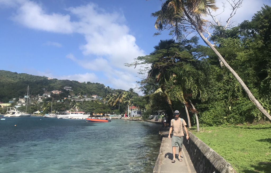 Strolling along the seaside promenade.