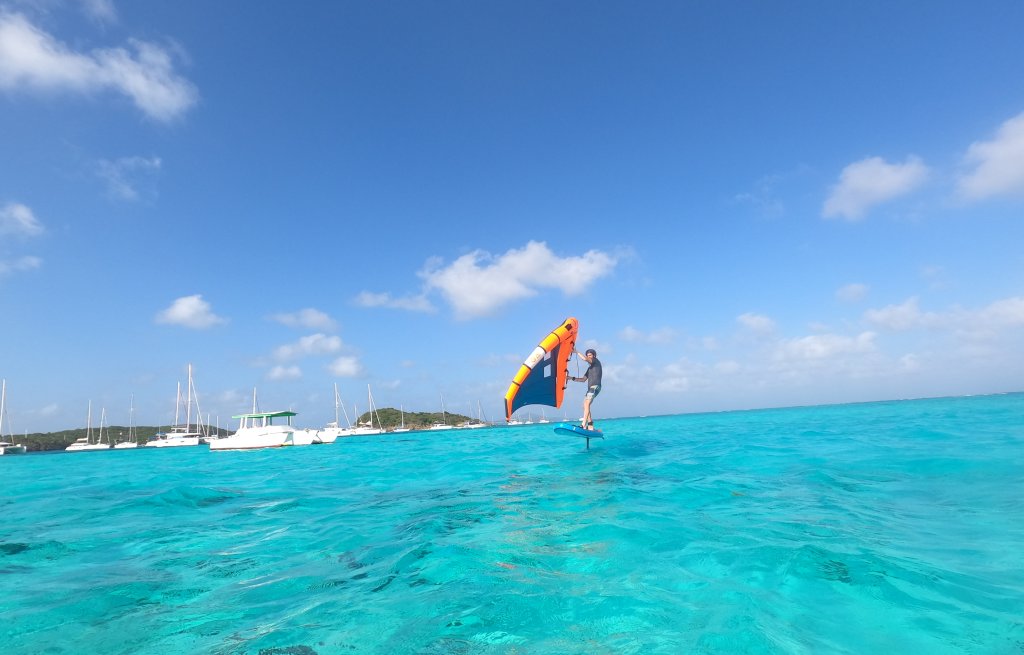 Thierry with the wingfoil.