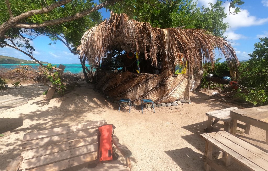The beach bar at the kite spot.