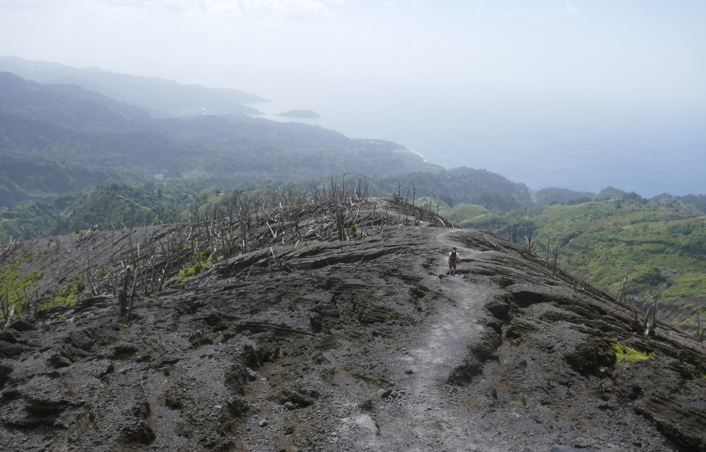 Descend on the western side.