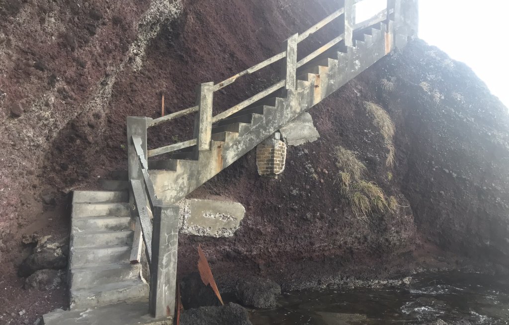Stairs going up to the Fort Duvernette.