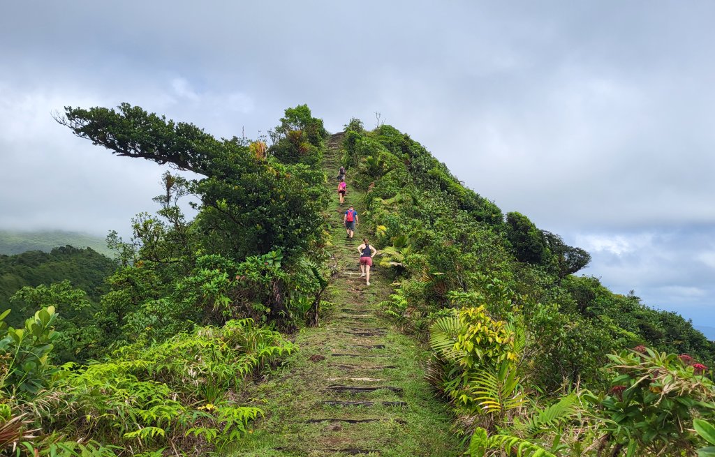 Once more, we're climbing steep stairs....