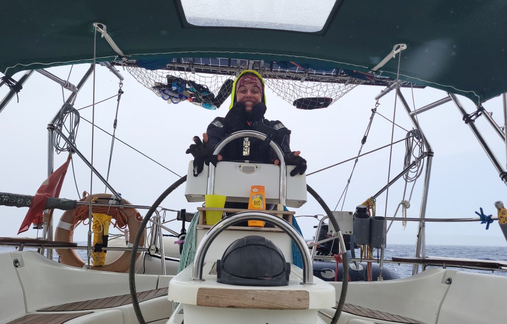 Rainy crossing over from Marie-Galante to les Saintes.