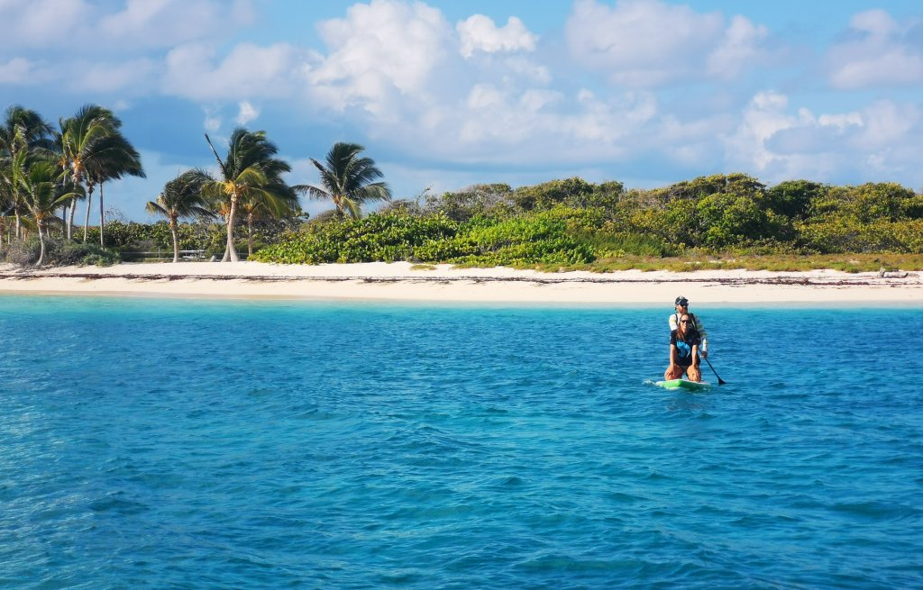 Exploring with the paddle board.