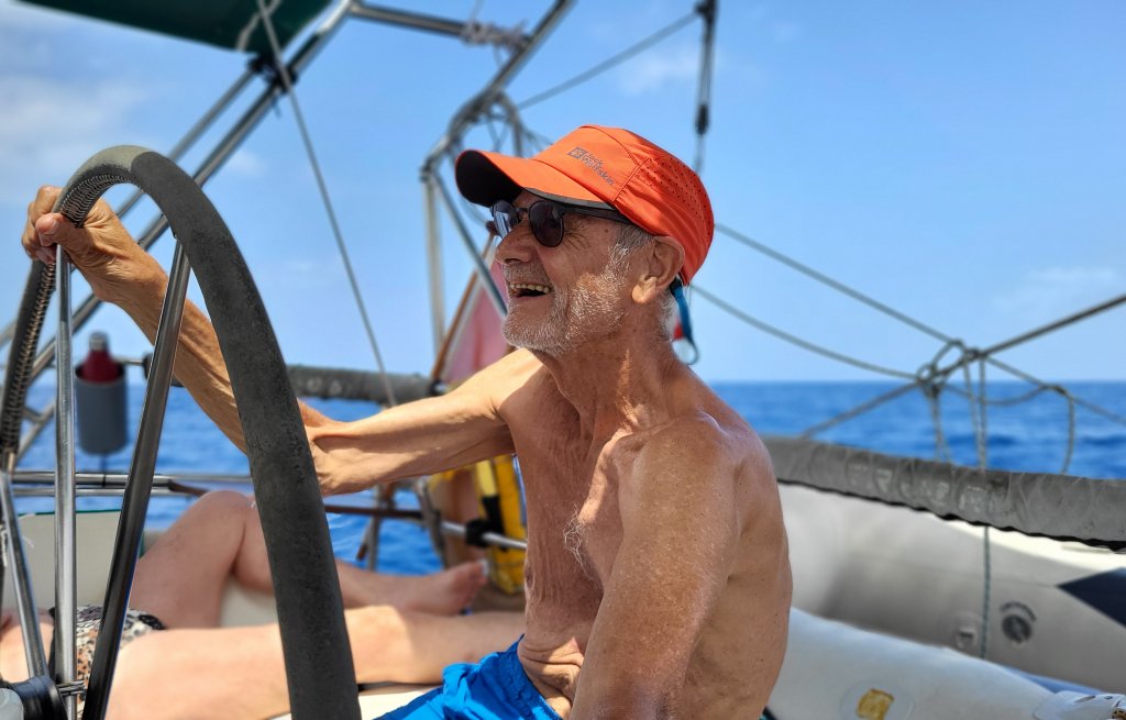 Peter on the helm.