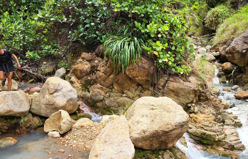 We climb over a lot of rocks.