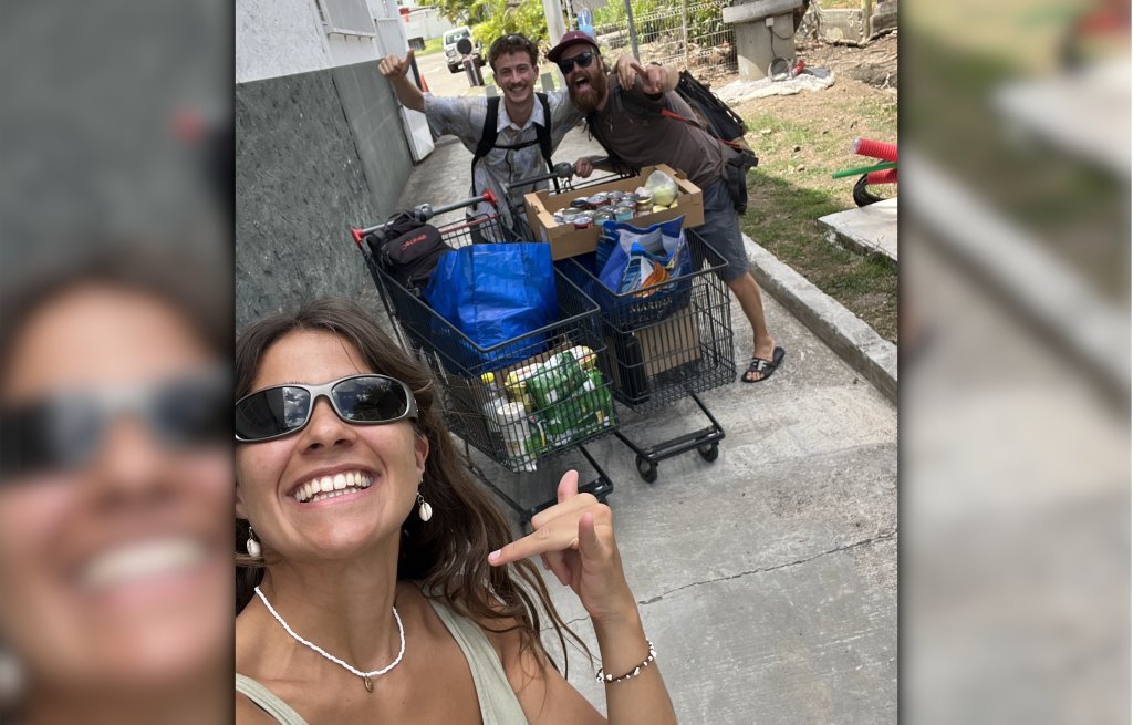 Grocery shopping marathon.