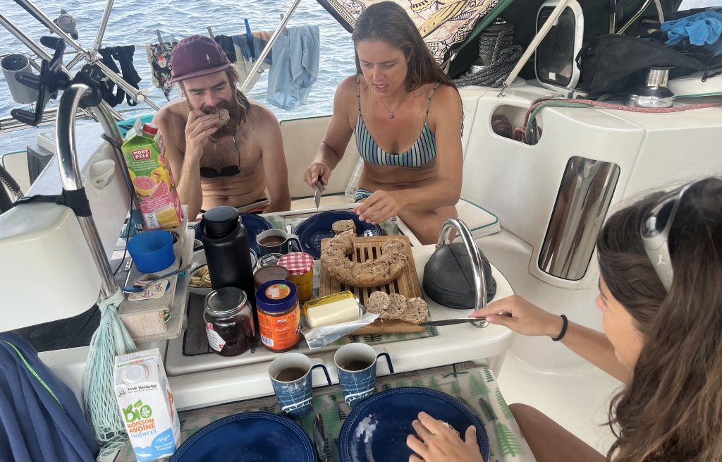 Celebrating breakfast.