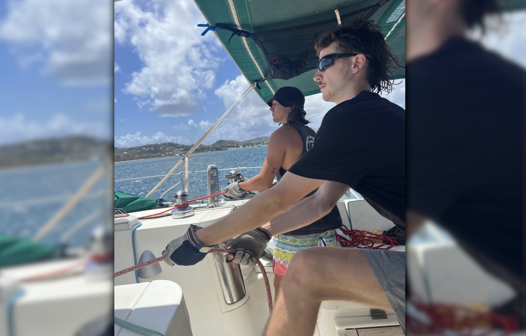 Sailing fun with David and Gabriel.