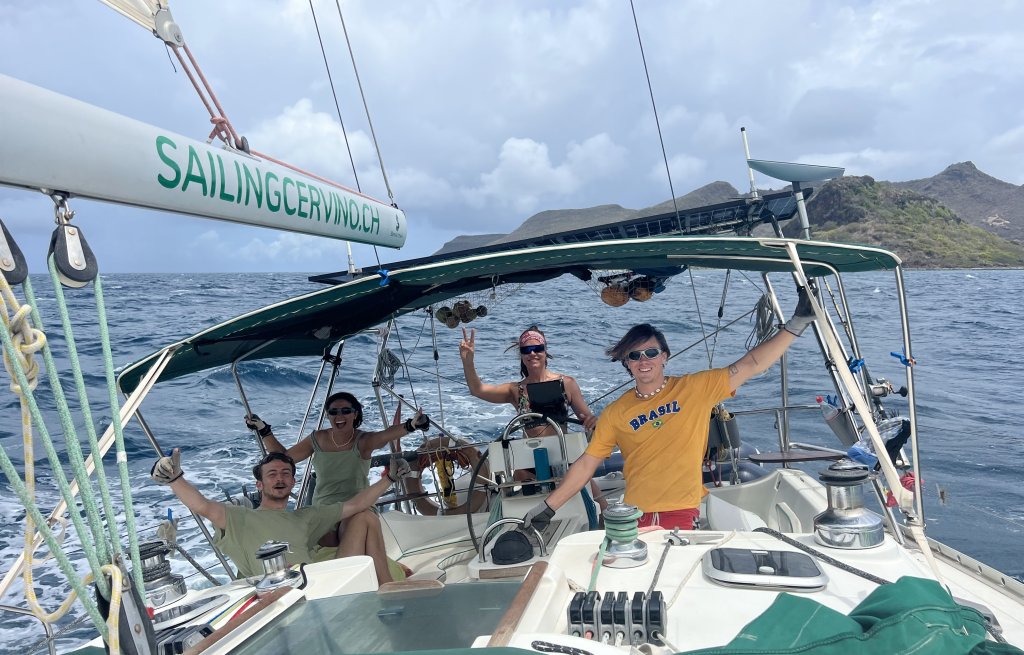 Having fun sailing with the Cervino crew!