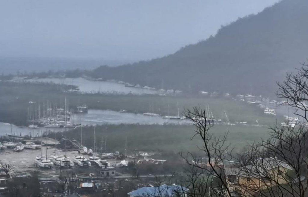 Boats seeking shelter in the mangroves were all blown together.