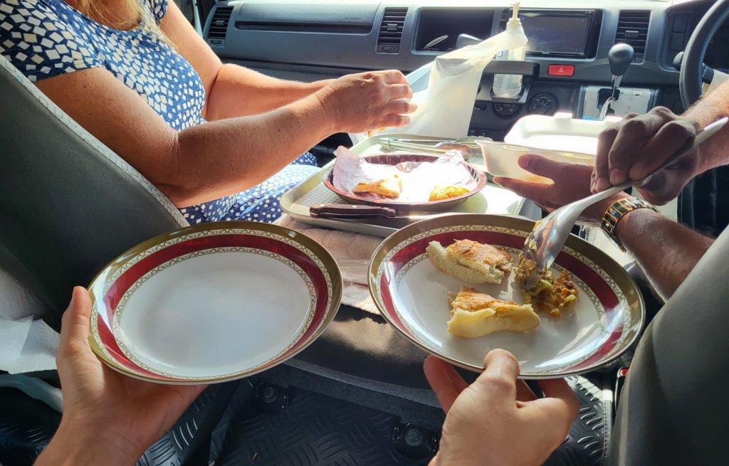 We were catered for in the car.