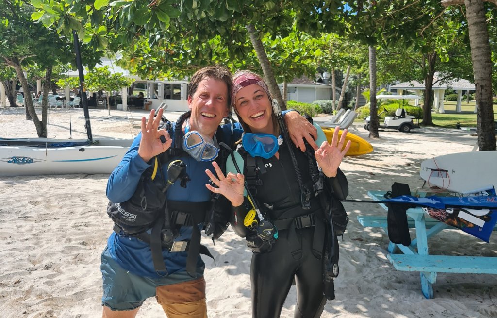 Happy David and Mogli after the dive.