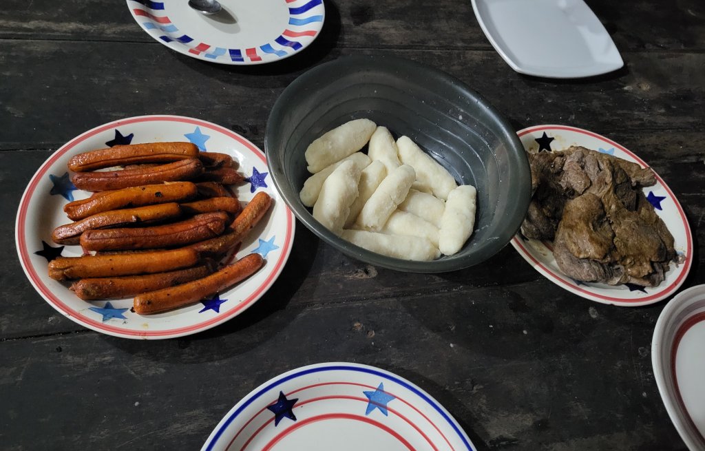 Dish of the day: meat with meat! And tamales.