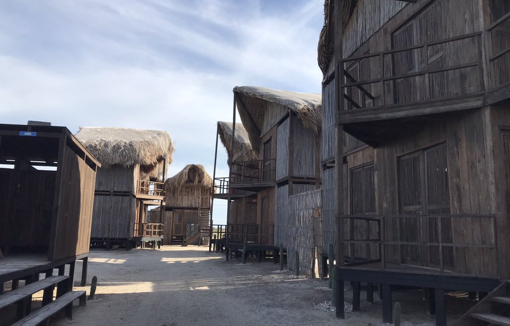 We slept in these shacks.