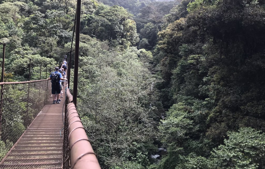The trek leads over 7 hanging bridges.