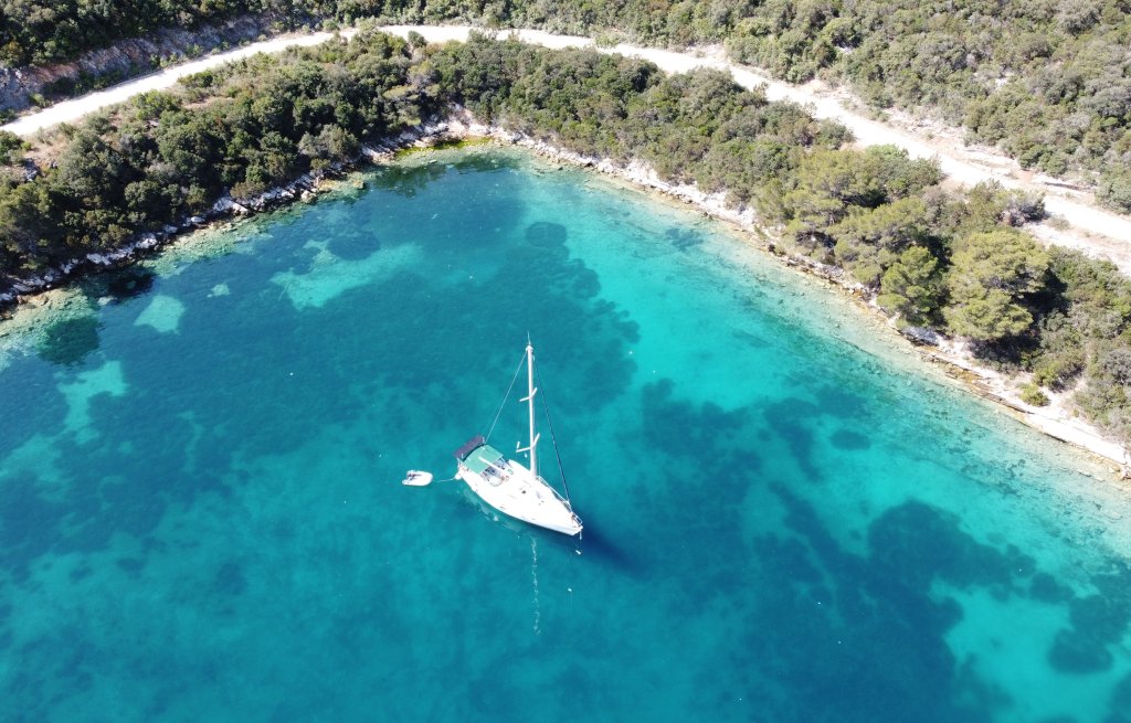 Turquoise water on the island of Mljet
