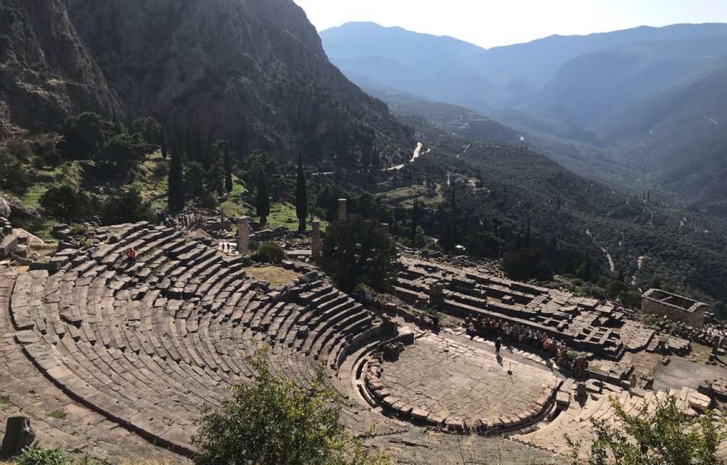 The antique city of Delphi.