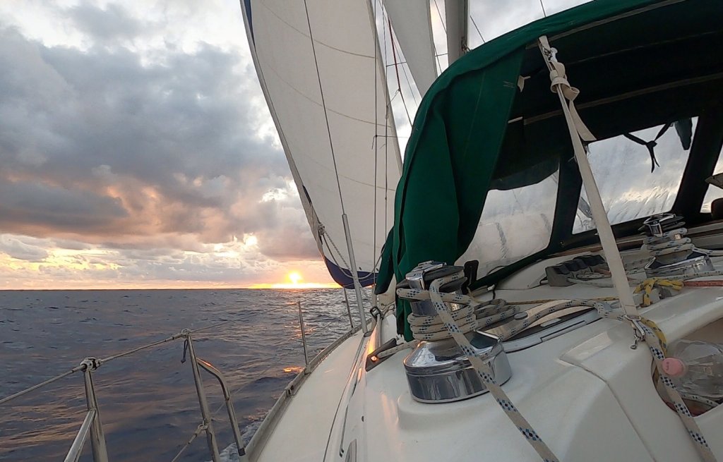 Entering the night sailing beam reach.