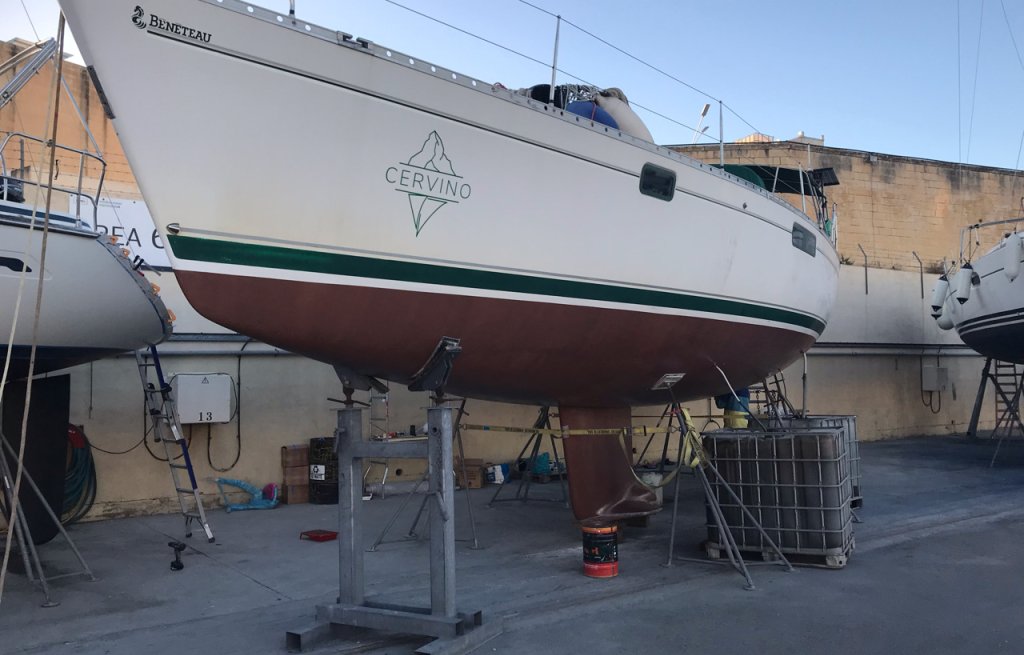 Hull with finished Copper Coat.